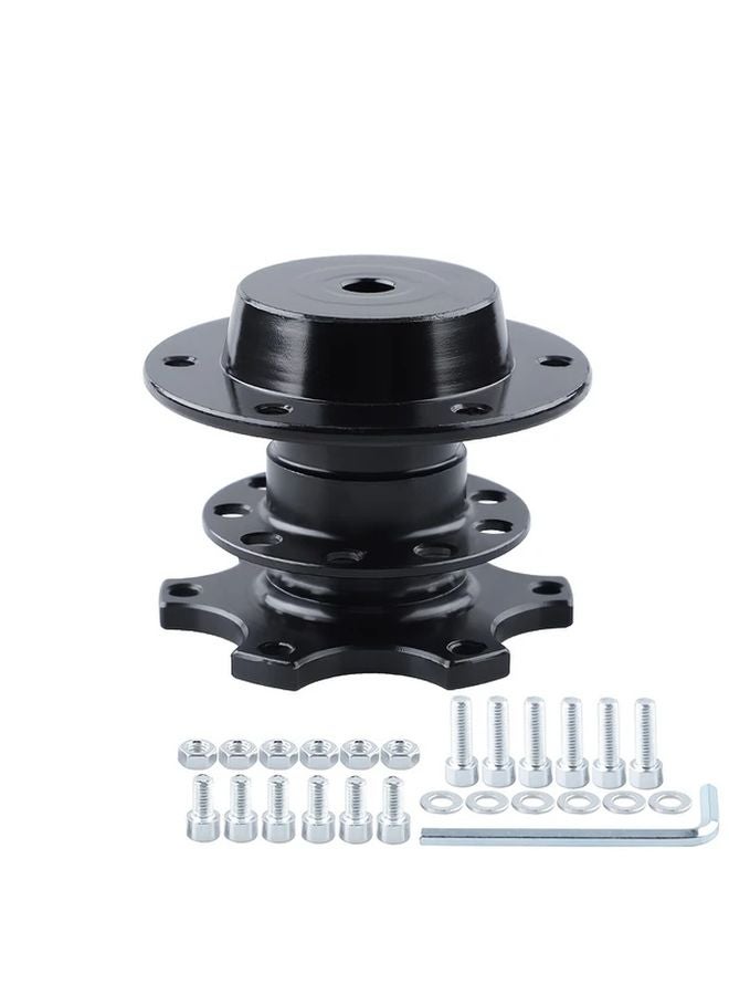 Yellow Universal Car Quick Release Steering Wheel Kit 6 Hole Hub Adapter Anti Theft Heightening Plate - Image 5